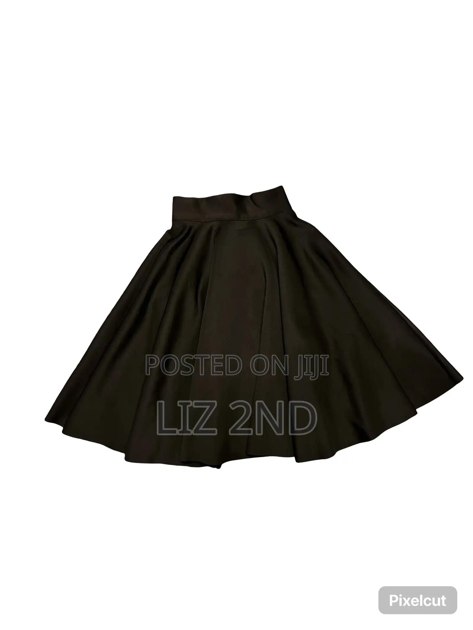 Black High Waisted Flared Skirt