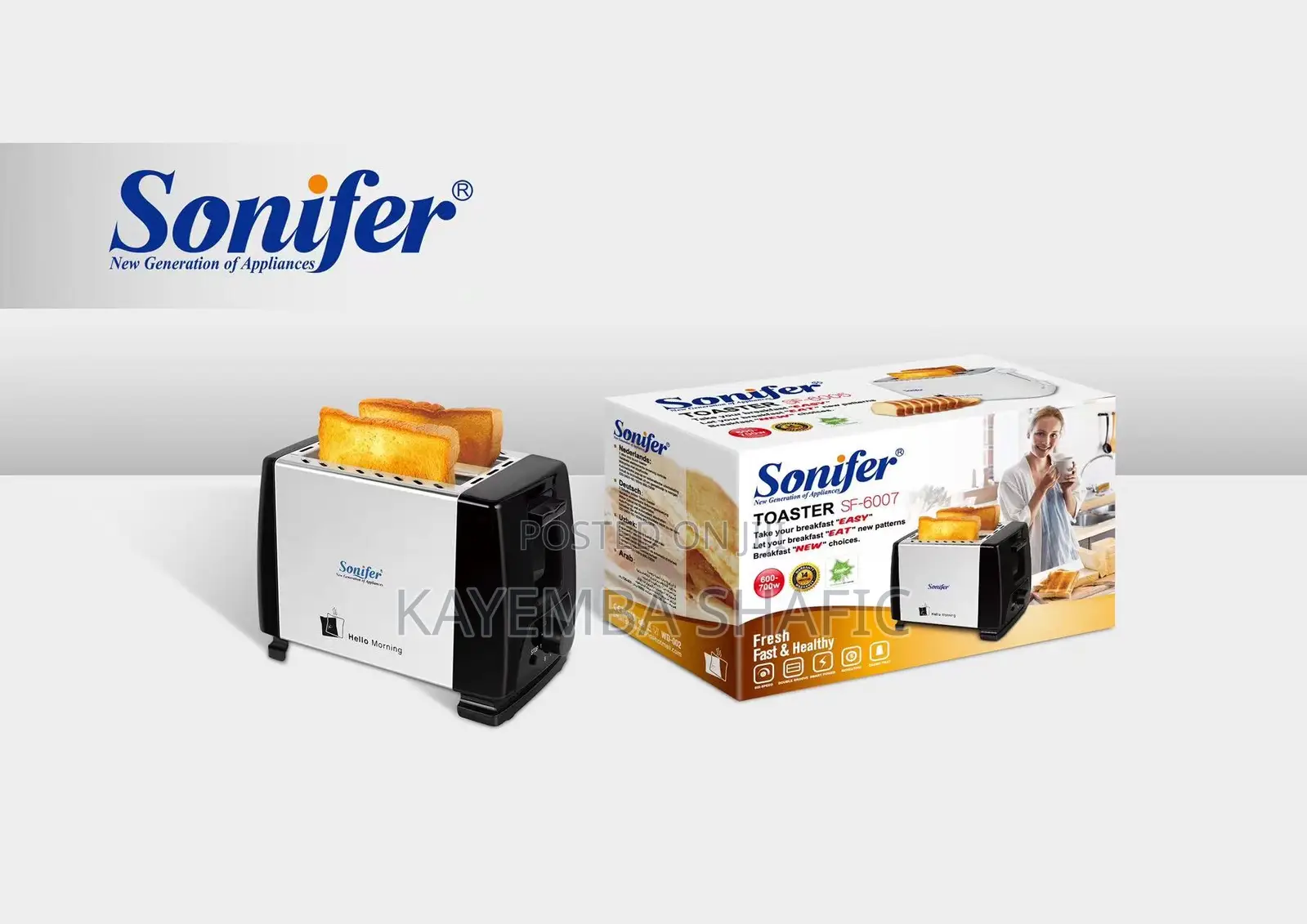 Brand New Sonifer Electric Bread Toaster Sf-6007