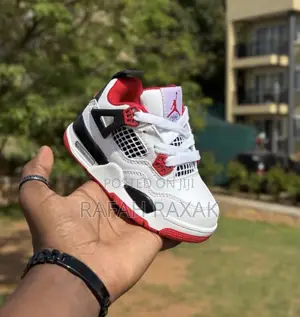 Fire Red Air Jordan 4 Retro Kids Sneakers