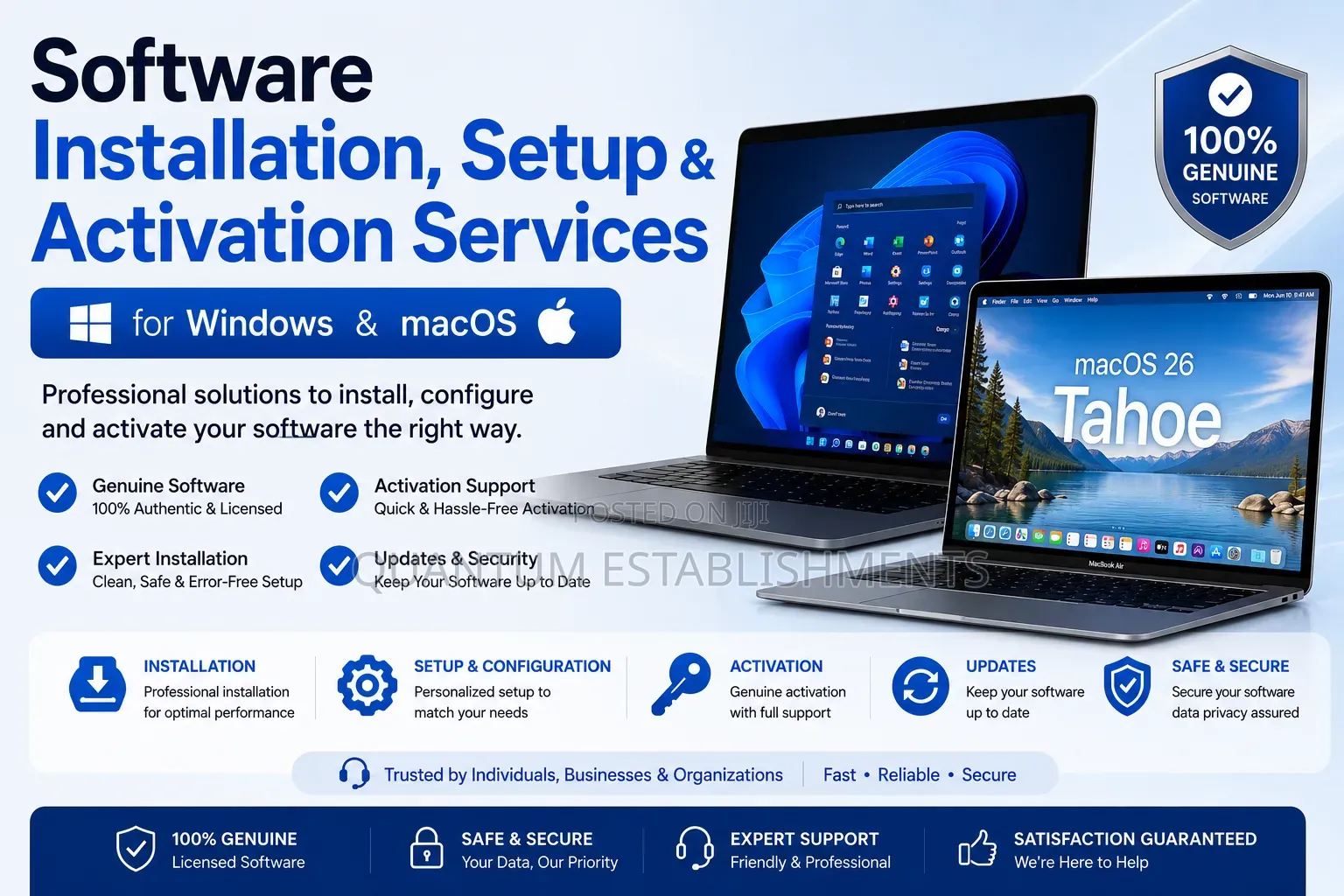 Software Installation, Setup and Activation Services for Windows / Mac
