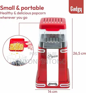 Hot Air Popcorn Popper 900w With Single Switch and Easy Operation