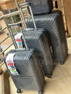 Set of 4pcs Waterproof Rubber Suitcases - Grey
