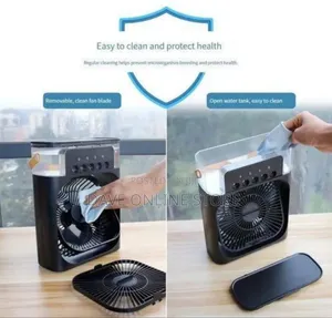 Portable Evaporative Air Cooler and Misting Fan With Led Night Light