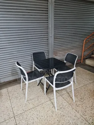 Madrid Foldable Table and Plastic Chairs for Dining Room