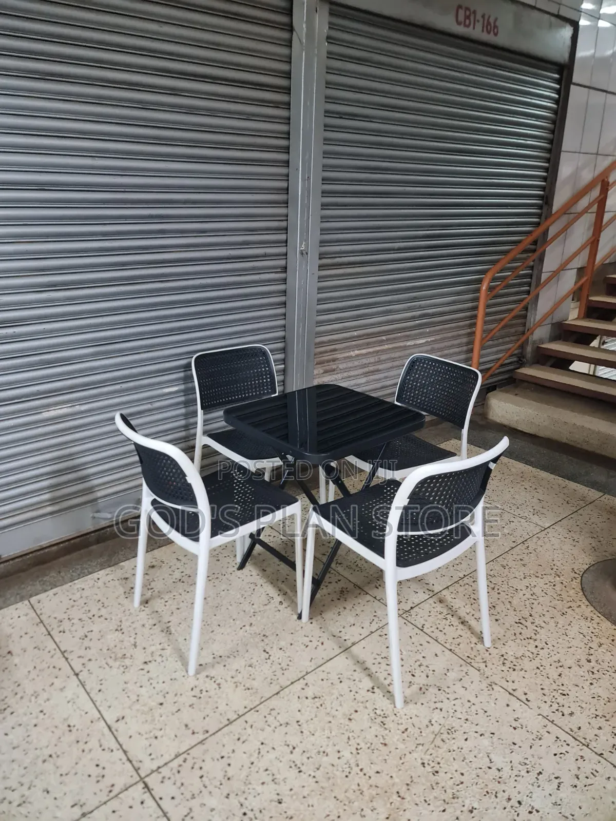 Madrid Foldable Table and Plastic Chairs for Dining Room