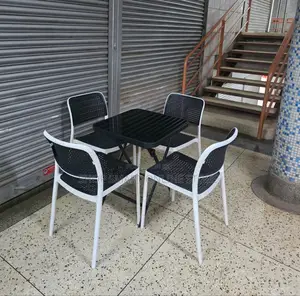 Stackable Dining Foldable Table and Plastic Chairs