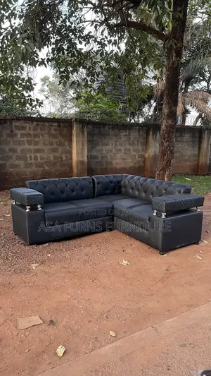 Black Leather Sofa / L Sofa Set