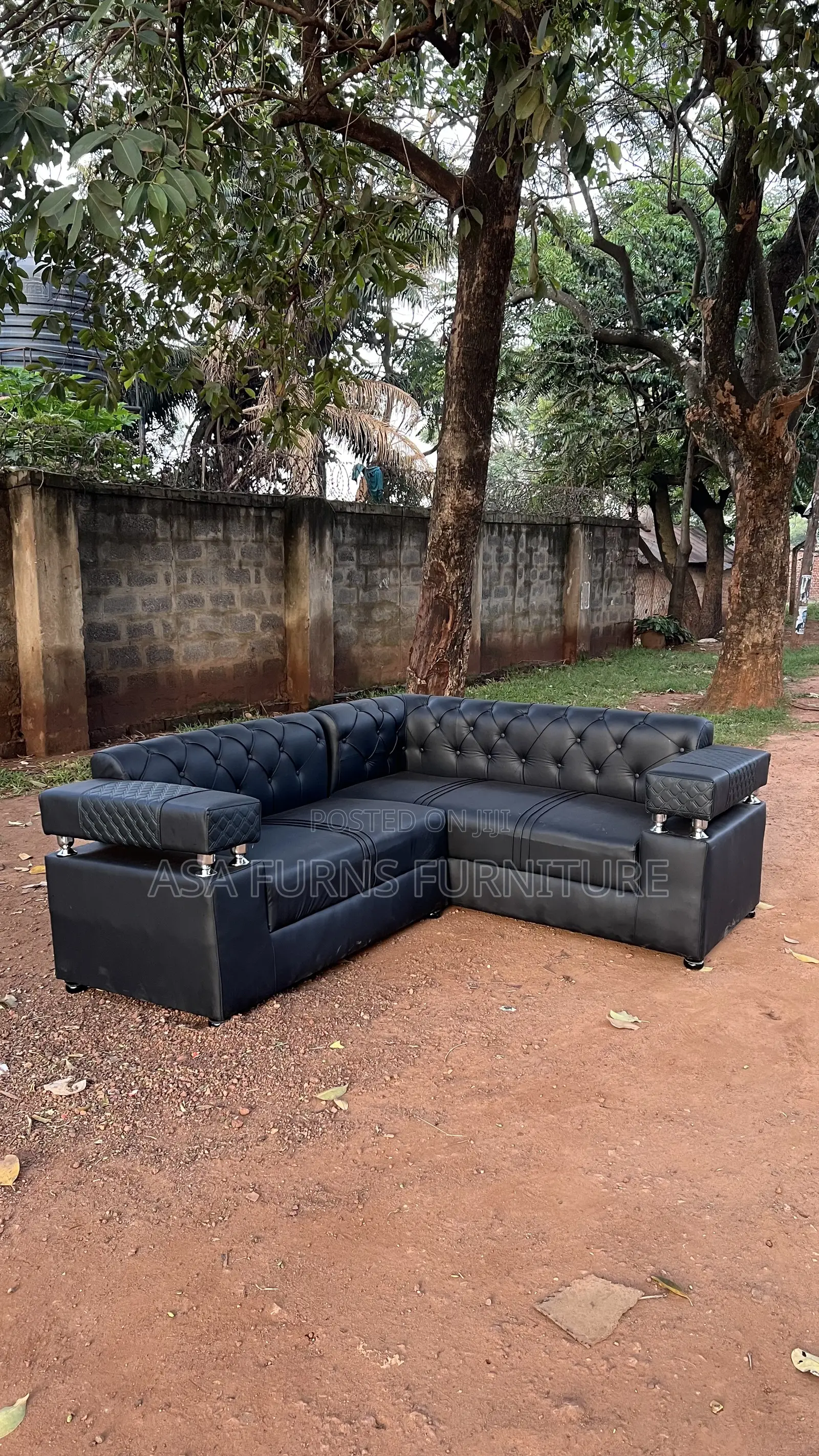 Black Leather Sofa / L Sofa Set
