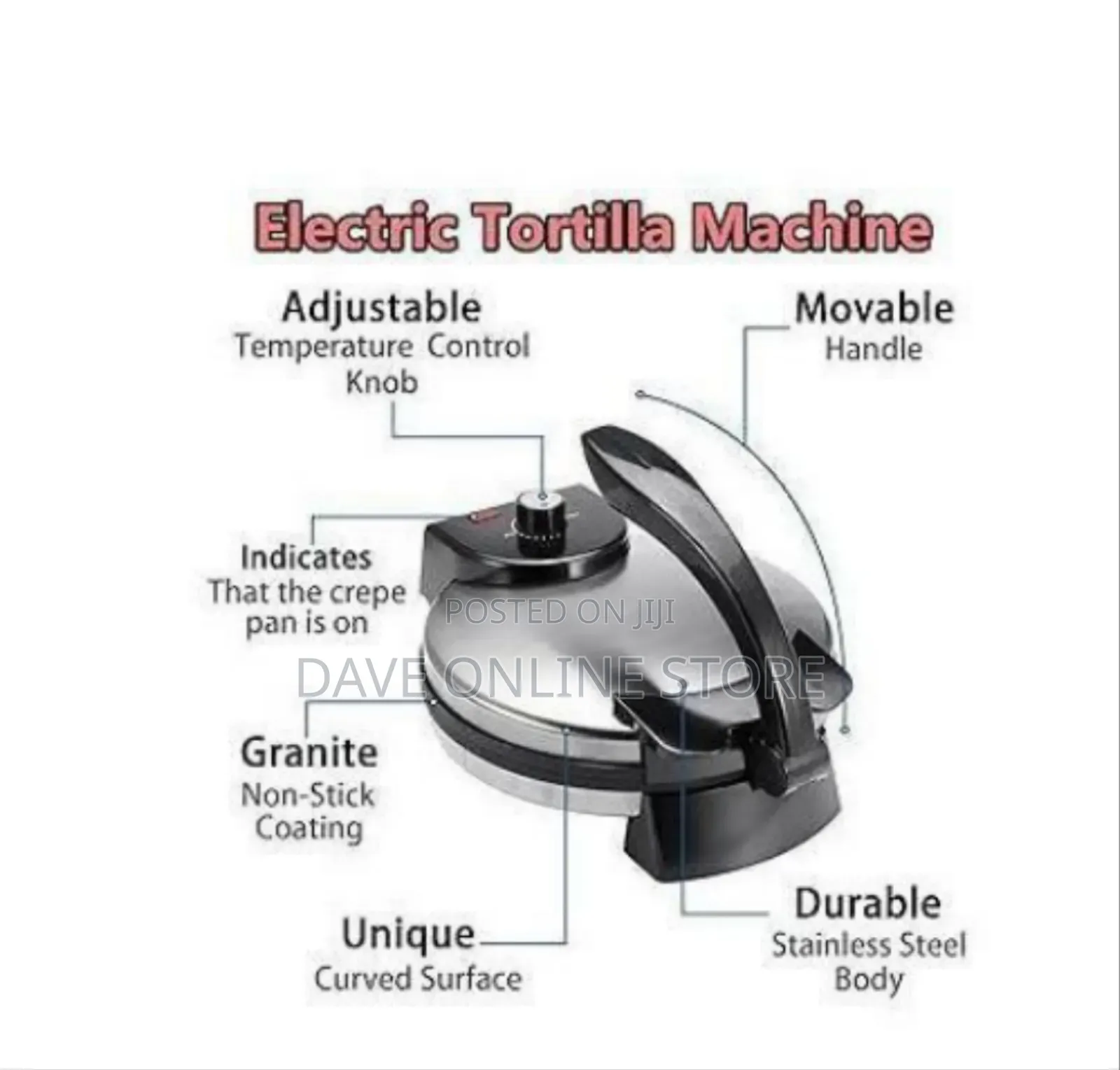 Multi-Functional Electric Flatbread and Roti Maker