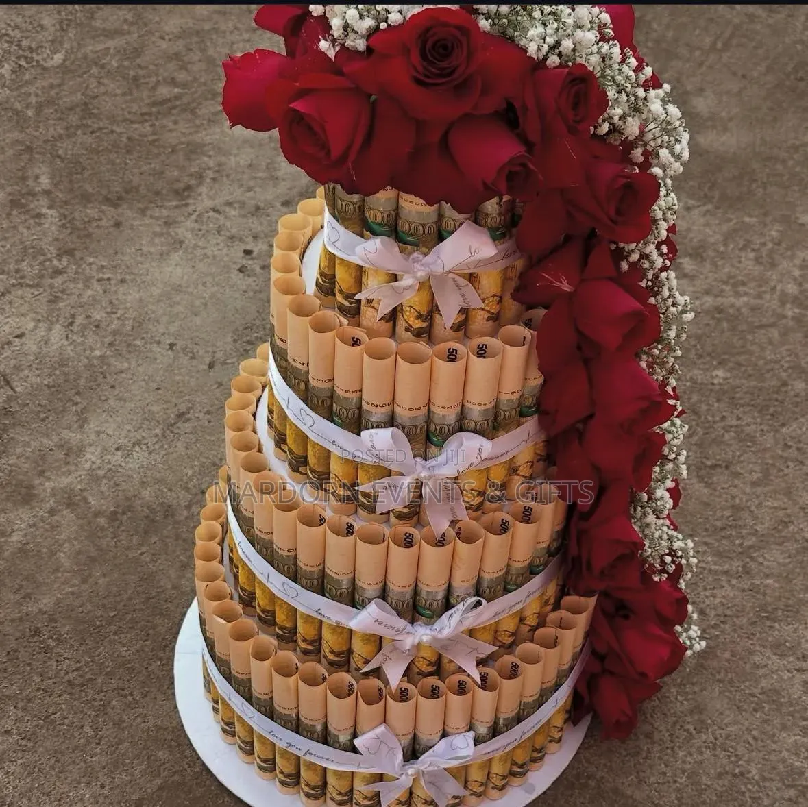 Flowers Mixed With Money Bouquet