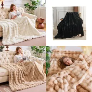Luxurious Faux Fur Throw Blanket (153 X 203) - Multicolor