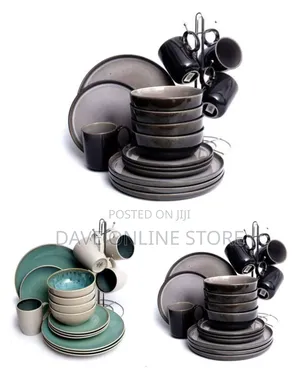 16-Piece Modern Stoneware Dinnerware Set With Mug Tree