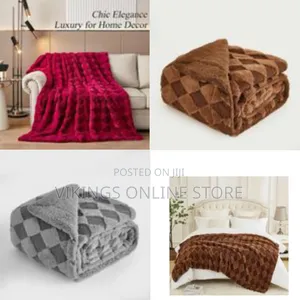 Chic Elegance Plush Textured Throw Blanket - Multicolor