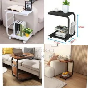 Versatile C-Shaped Sofa/Side Table With Storage
