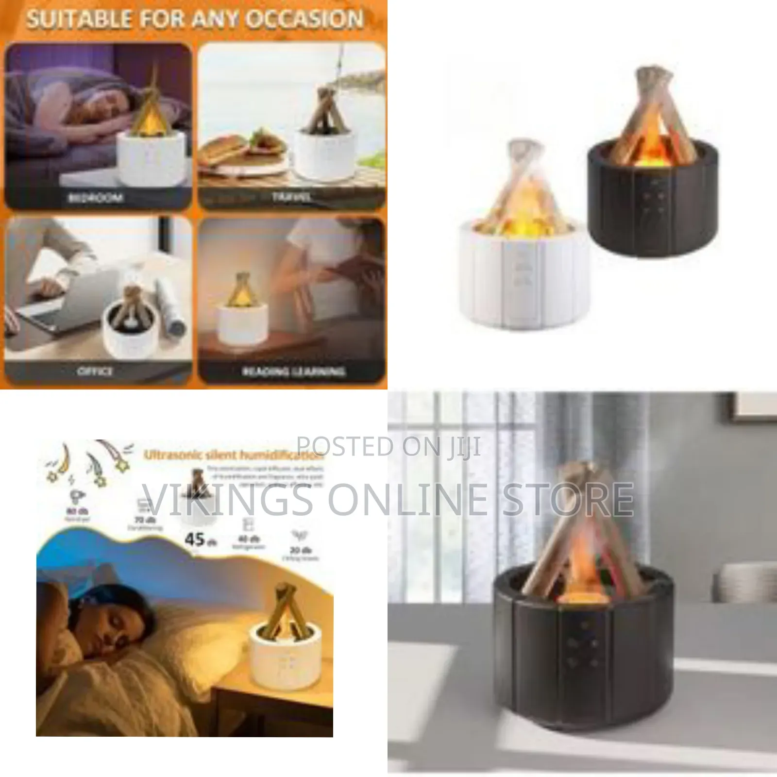 Campfire-Inspired Essential Oil Diffuser / Humidifier With Flame Effec