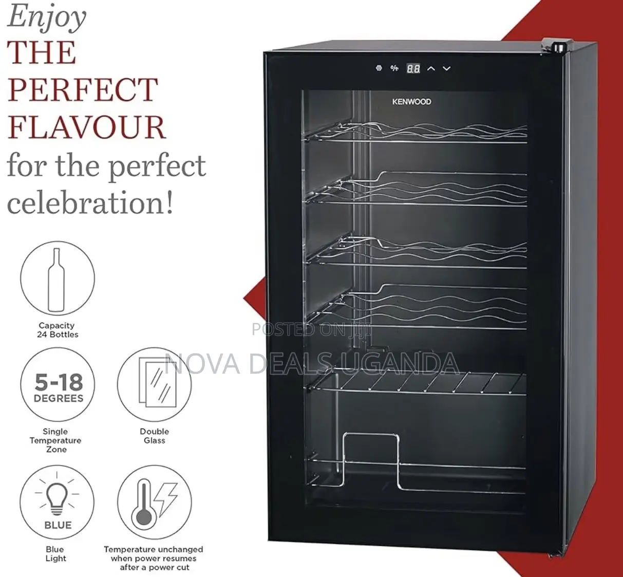 Kenwood Electric Beverage Cooler 24bottles Wine Cooler Refrigerator