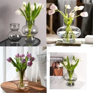Contemporary Geometric Glass Floral Vase - Multicolor