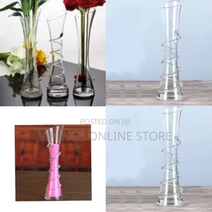 Contemporary Spiral Accented Clear Glass Bud Vase - Multicolor