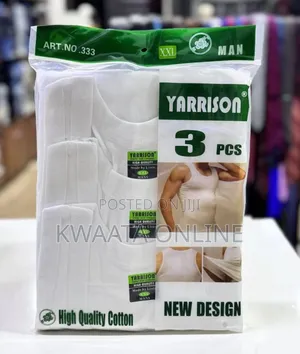 YARRISON Mens 3-Piece Cotton White Vests Soft Comfortable Sleeveless