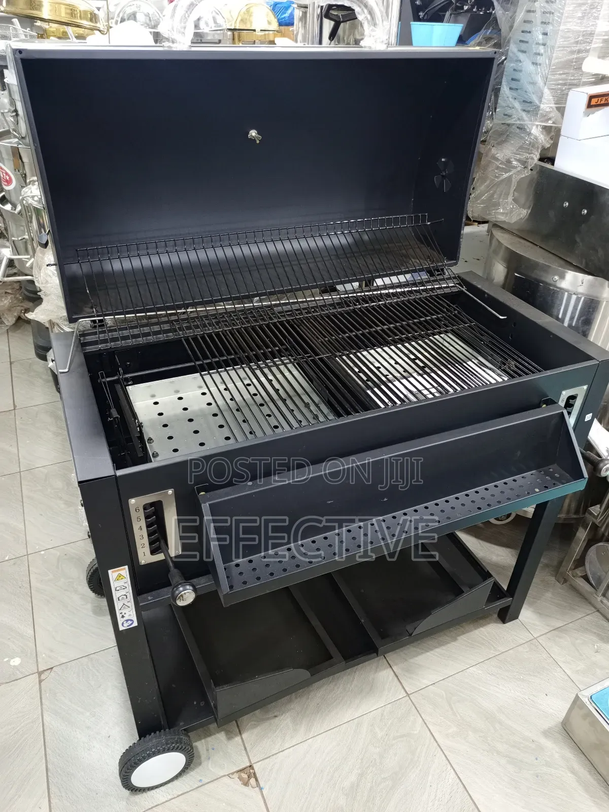 Heavy-Duty Double-Large Stainless Steel Charcoal BBQ Grill.