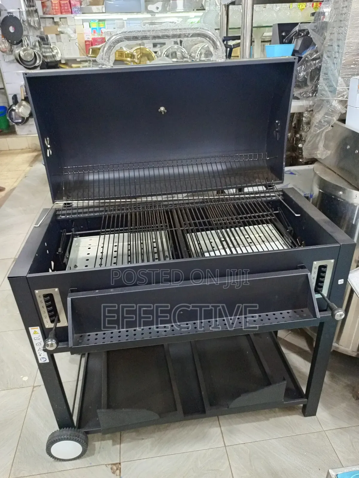 Heavy-Duty Double-Large Stainless Steel Charcoal BBQ Grill.