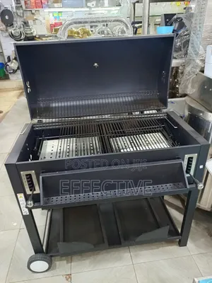 Heavy-Duty Double-Large Stainless Steel Charcoal BBQ Grill.