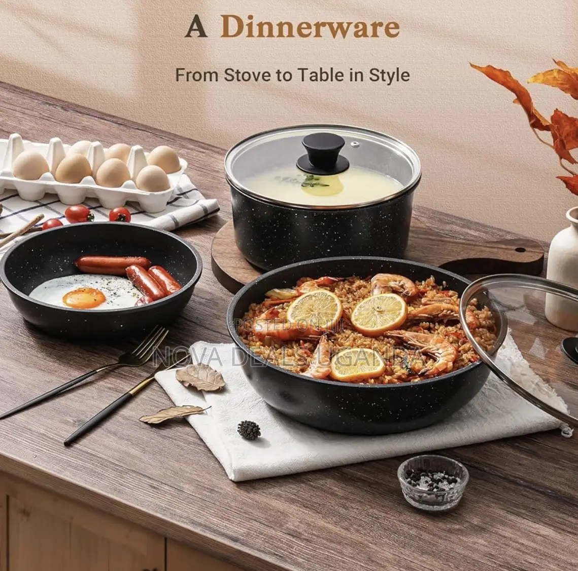 Aluminum 11pcs Pots and Pans Set Non-Stick Cookware Set