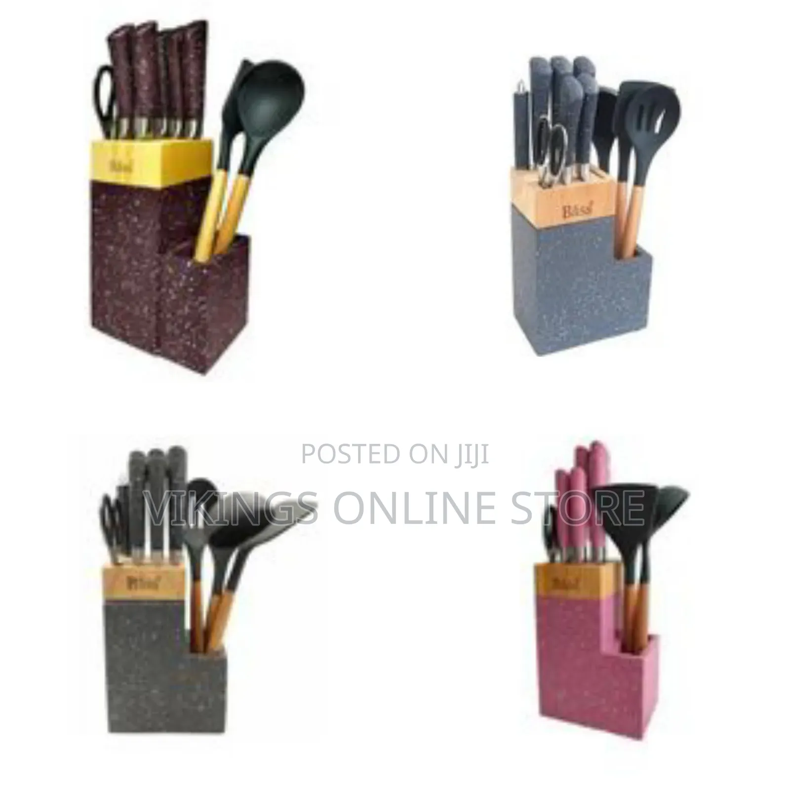Modern Kitchen Utensil and Knife Set - Multicolor
