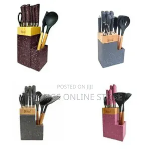Modern Kitchen Utensil and Knife Set - Multicolor