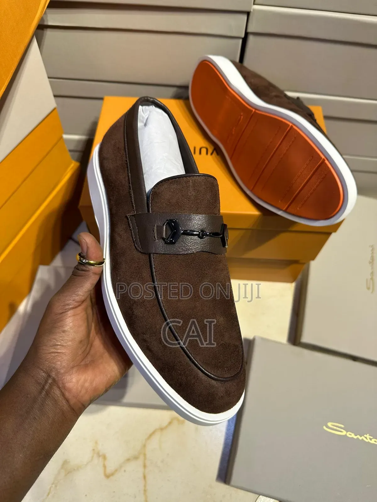 Louis Vuitton Coffee Brown Suede Casual Slip-on Loafers.