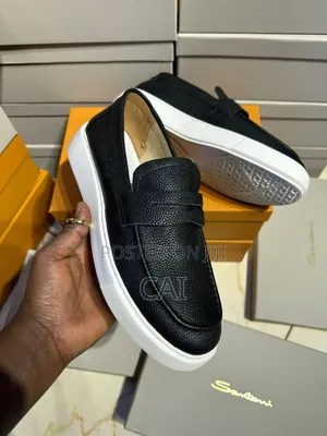 Santoni Pebbled Leather Loafers
