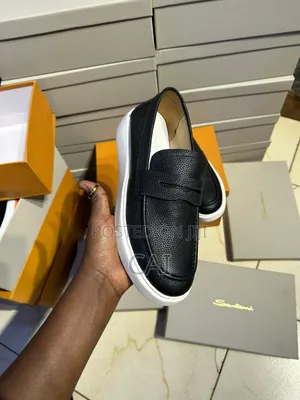 Santoni Pebbled Leather Loafers