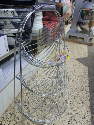 3-tier Chrome Wire Basket Stand.