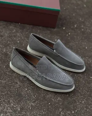 Grey Suede Loro Piana Loafers