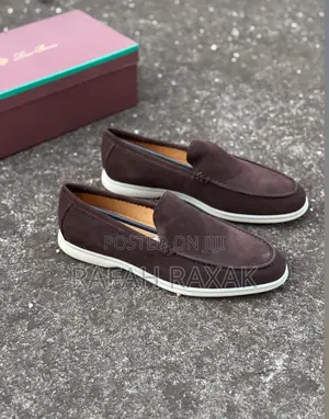 Grey Suede Loro Piana Loafers