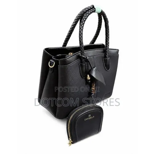 Chrisbella Elegant 2 in 1 Black Handbag