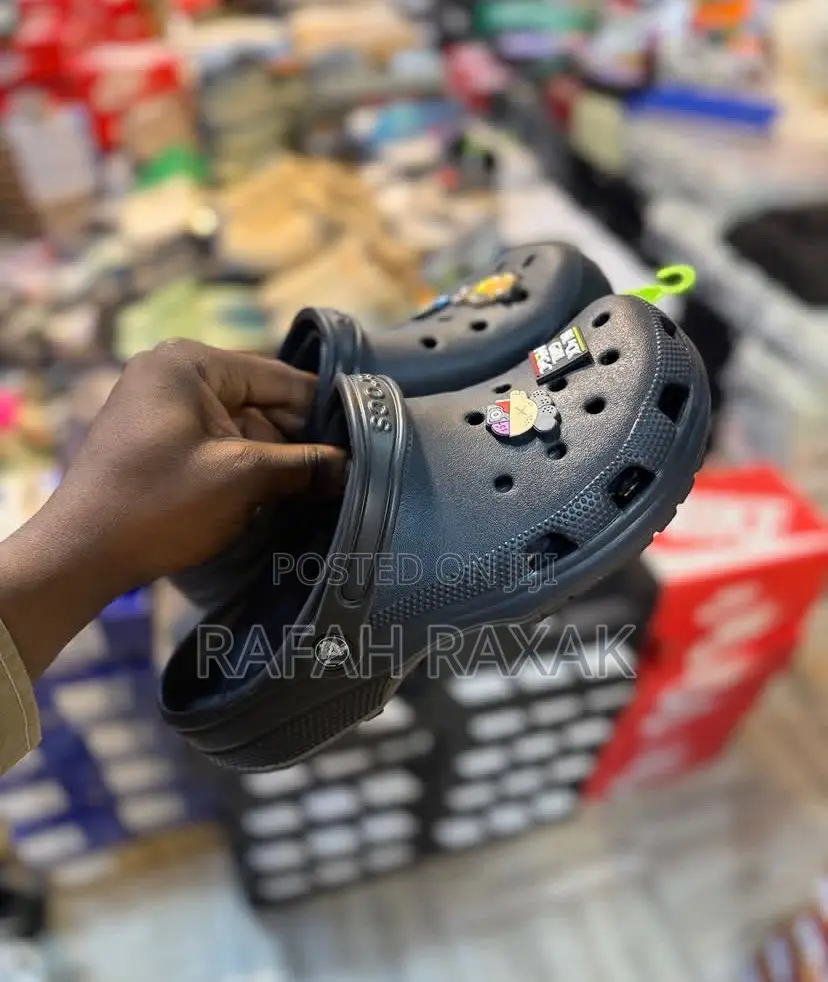Black Croc Classic Clogs