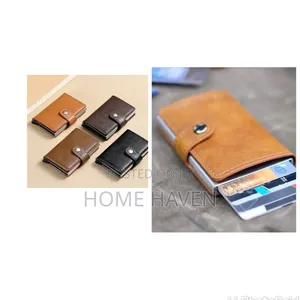 Vintage-Style Leather Pop-Up Card Holder