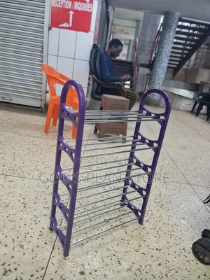 5 Tier Stainless Steel Shoe Rack Shoe Rack (Purple)