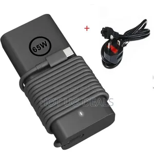 Dell Original Usb Type C Charger 65w for Laptop With Power Cable-Black