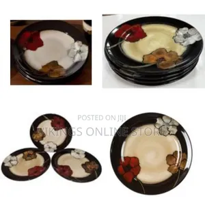 6-Piece Set of Artistic Floral Dinner Plates