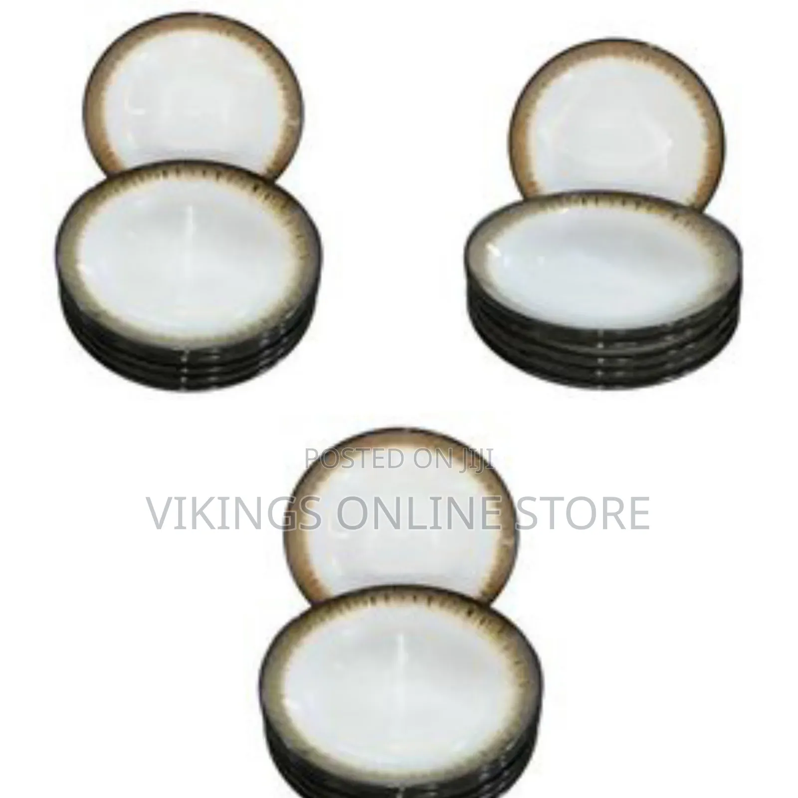 Rustic-Chic Ceramic Dinner Plates With Gradient Rim