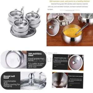 Set of 7 Stainless Steel Canisters for Storing and Serving Sugar Coffe