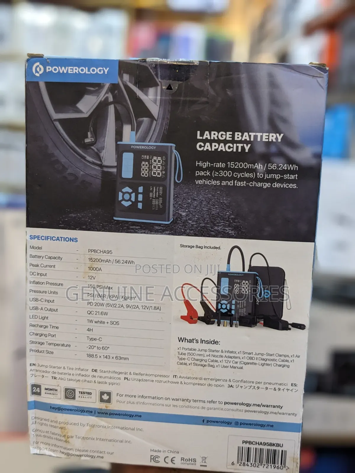 Powerology 4 in 1 Jumpstarter Air Inflator