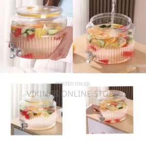 Elegant Glass Beverage Dispenser With Spigot - Transparent