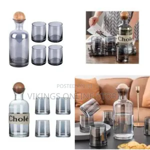 Modern 1.2l Glass Decanter and Tumbler Set (5-Piece) - Transparent