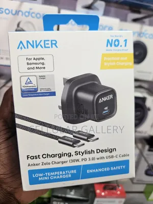 Anker Zolo Charger(30w, Pd 3.0) With Usb-C Cable