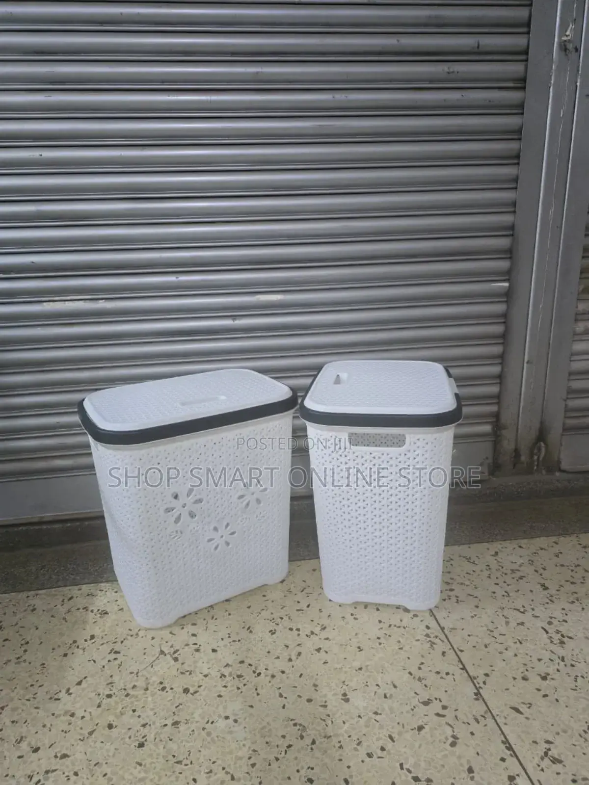 Whitish Plastic Laundry Basket Plastic Laundry Basket