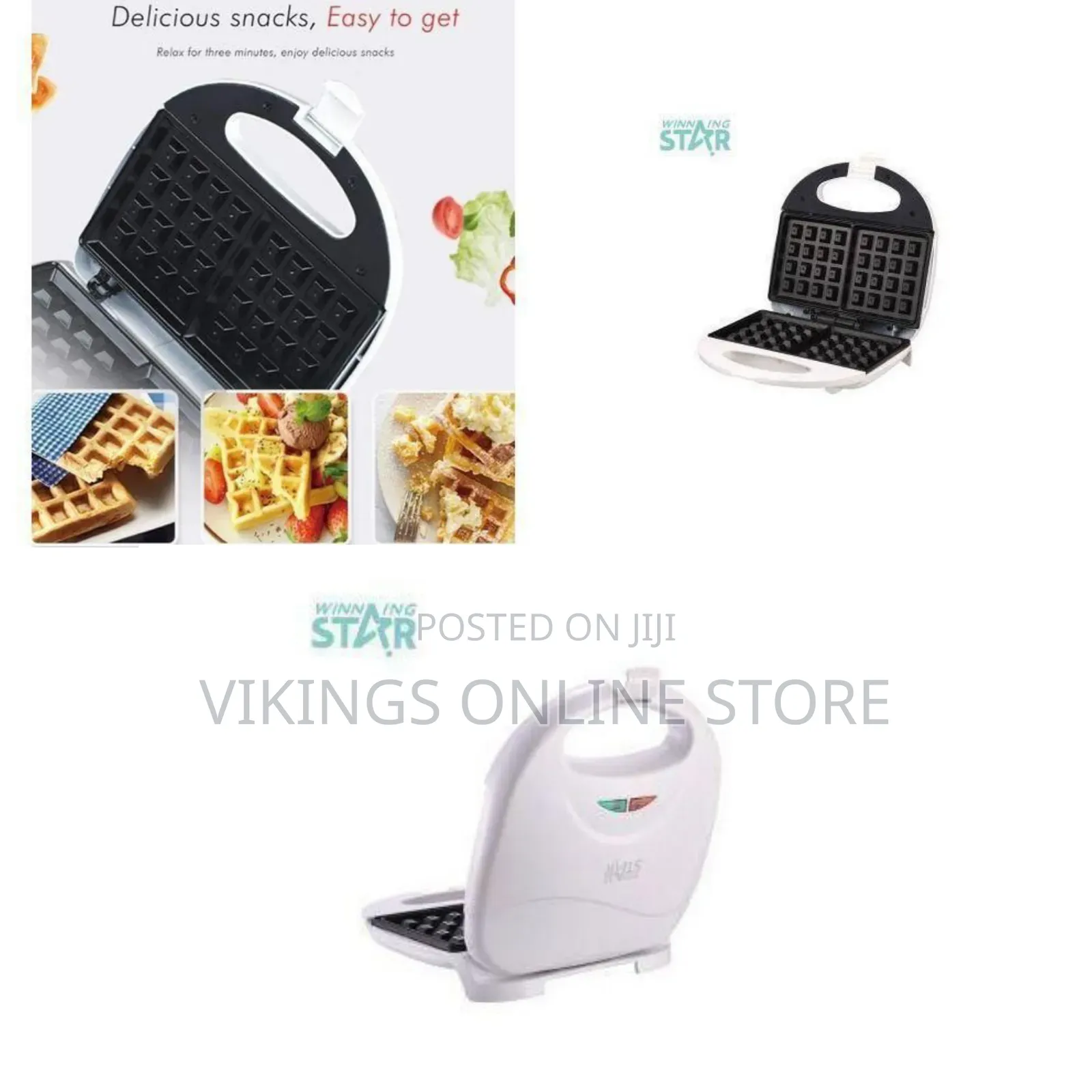 Efficient Electric Waffle Maker for Quick Snacks - Multicolor