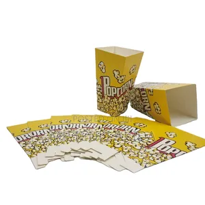 50pcs Disposable Foldable Paper Popcorn Boxes or Serving Bags